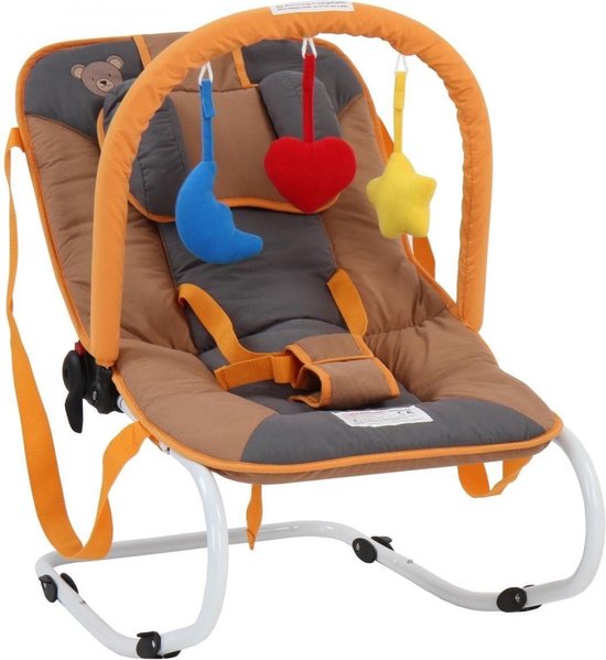 Wipstoeltje - kinderstoel - babyschommelstoeltje - oranje bruin