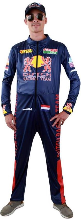 Formule 1 Kostuum | Supersnel Formule 1 Race Overall Max | Man | Maat 48 | Carnaval kostuum | Verkleedkleding