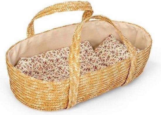 Mini Mommy rieten Mozes Mandje met bedsetje 50cm