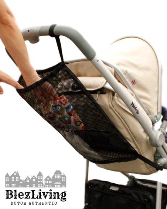 BlezLiving - Boodschappen netje kinderwagen - Buggy Netje - Zwart