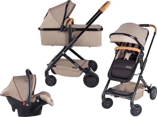 Xadventure Icon Combi Kinderwagen - Incl. Autostoel - Fossil Taupe