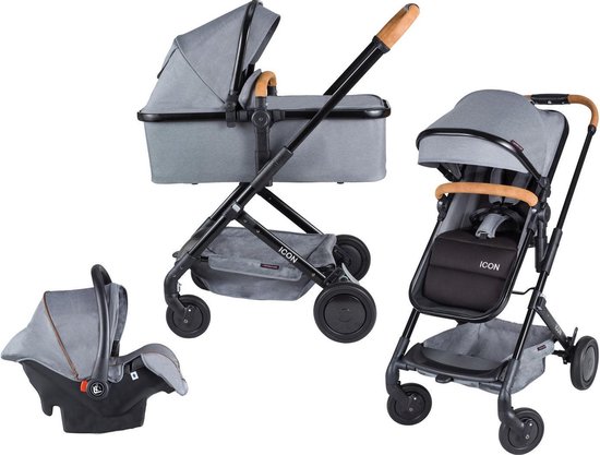 Xadventure Icon Combi Kinderwagen - Incl. Autostoel - Shade Grijs