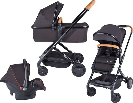 Xadventure Icon Combi Kinderwagen - Incl. Autostoel - Black