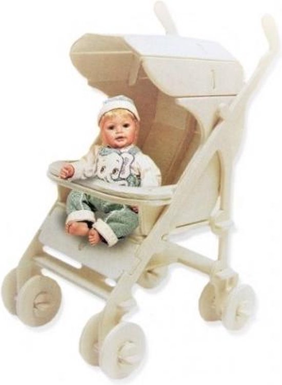 Bouwpakket Buggy Kinderwagen Hout