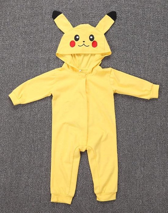 Pikachu romper baby pakje geel - maat 80-86 - Pokémon Go pikachupakje