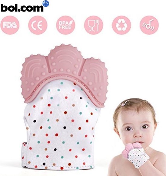 Bijtspeelgoed| Baby bijtring | Knisper speelgoed | Bij doorkomende tandjes | Tandvlees pijn |Kraamcadeau | Zwangerschap | Roze