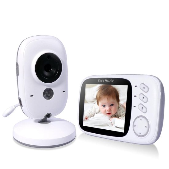VB603 Babyfoon met Camera - 3.2 Inch Video Babyphone - Baby Monitor met Kleurenmonitor - Wit