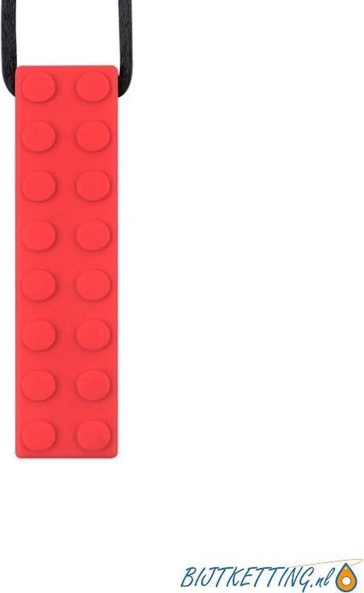 Bijtketting Kauwketting | Lego bouwblok Rood