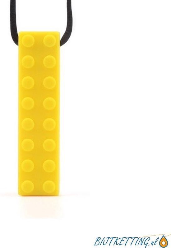 Bijtketting Kauwketting | Lego bouwblok Geel