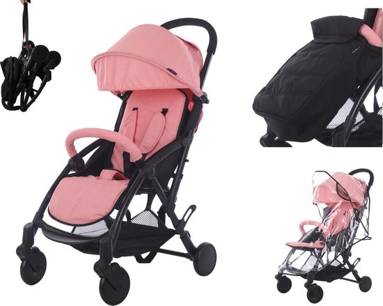 Cabino Buggy Compact -Lichtgewicht - Zwart/Roze