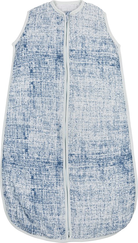 Meyco Fine lines hydrofiele babyslaapzak -  70cm - jeans/lichtblauw