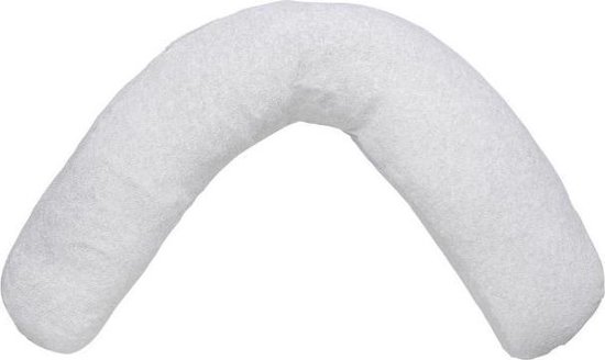 Bambino Voedingskussenhoes van Zachte Badstof voor Baby’s – 134x28cm |Hoes voor Ondersteuningskussen Zwangerschap en Pasgeboren Kind - lichtgrijs