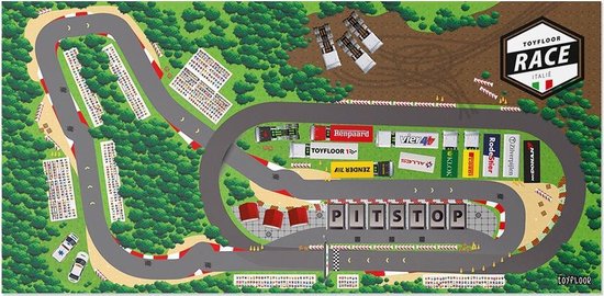 Auto racebaan circuit Monza (Italië) - Speelkleed op PVC - 176 x 86 cm (tafelgrootte)