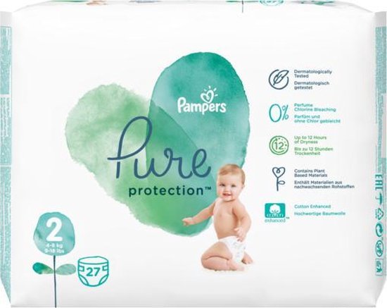 Pampers Pure Protection Baby Luiers Maat 2 - 27 luiers