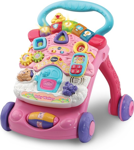 VTech 2 in 1 Baby Walker - Educatief Babyspeelgoed - Loopwagen met licht - Roze
