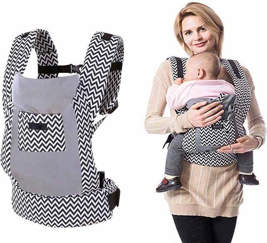 Baby draagzak buikdrager en rugdrager voor moeder vader. Modern design voor kinderen van 5 tot 36 maanden