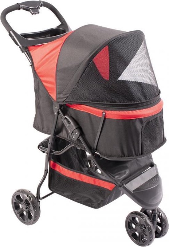 honden buggy Zwart/rood