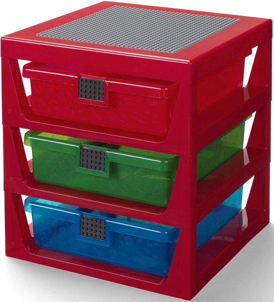 Opbergrek Lego: 3 lades rood (RC032081)