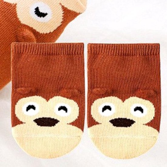 1 Paar Baby Zomersokjes Aapjes | Sokjes Katoen 0-3 Maanden