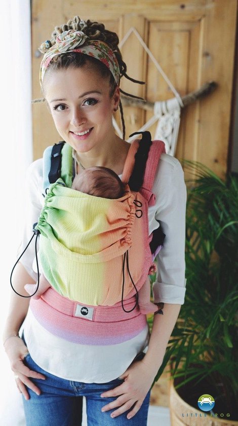 Little Frog draagzak Rainbow Aura - onesize - Draagzak - Blauw, Groen, Geel/Oranje, Strepen, Paars, Regenboog/Multi