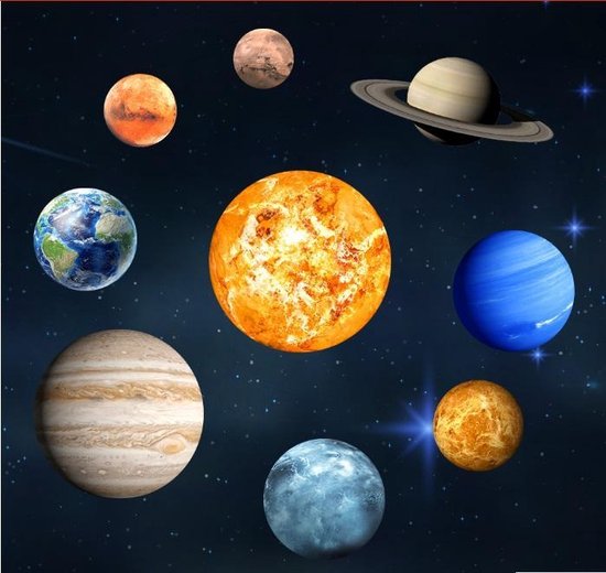 Muursticker glow in the dark zonnestelsel xl - muurstickers planeten babykamer-kinderkamer