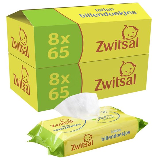 Zwitsal Billendoekjes Lotion - Baby - 2x (16 x 65 stuks)