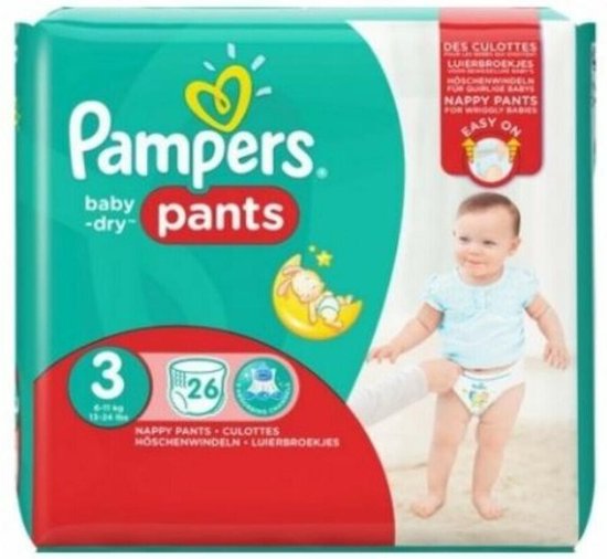 Pampers Baby Dry  Luierbroekjes - Maat 3 (6-11kg) - 104 stuks