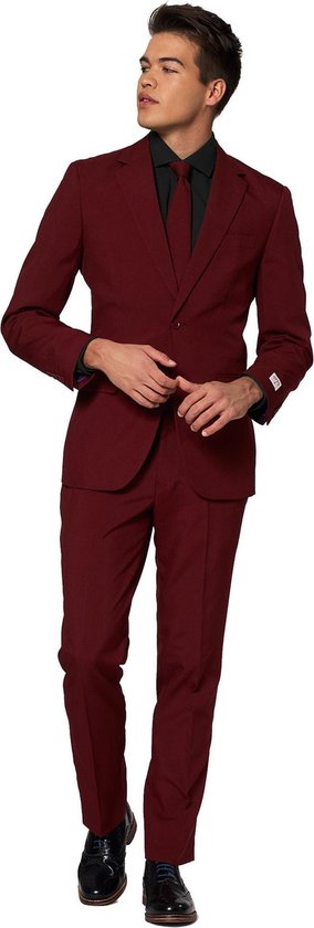 Feesten & Gelegenheden Kostuum | Helemaal Wijnrood Blazing Burgundy | Man | Maat 48 | Carnaval kostuum | Verkleedkleding