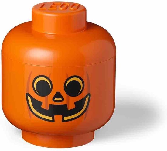 Opbergbox Iconic Hoofd Pompoen 24 cm, Oranje - LEGO
