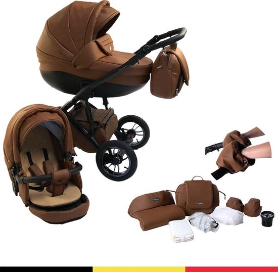 P'tit Chou Trento - 2-in-1 Kinderwagenset - Inclusief Accessoires - Cognac