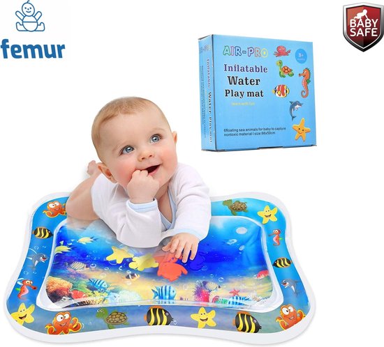 Femur®? Originele Baby Waterspeelmat – Speelkleed – Aquamat – Watermat Zwembad – Speelmat – Babytrainer - Babygym - Kraamcadeau – Ideaal cadeau voor babyshower – Verkoeling -  Luxe geschenkdoos