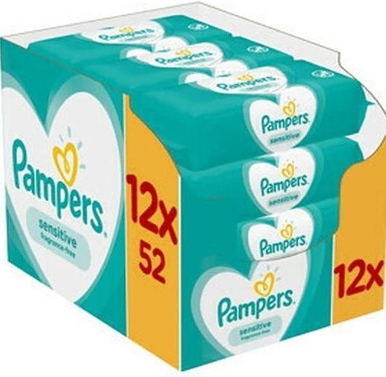 PAMPERS BILLENDOEKJES BABYDOEKJES SENSITIVE NAVULLING 624 Stuks