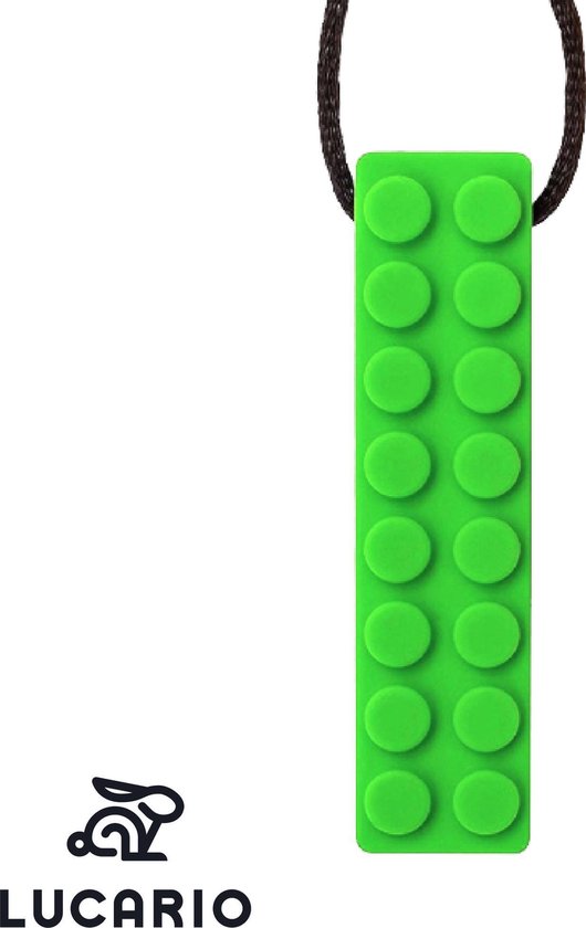 Bijtketting - Kauwketting | Lego bouwblokje patroon Groen
