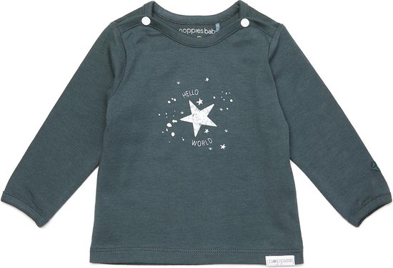 Noppies Unisex T-shirt longsleeve Lux - Dark Slate - Maat 68