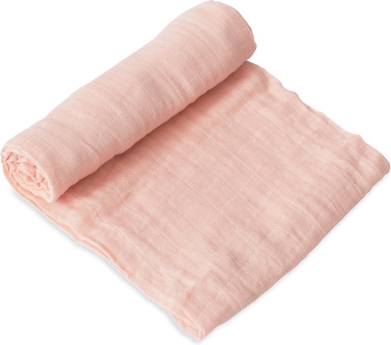 Katoenen Mousseline Inbakerdoek Single - Rose Petal