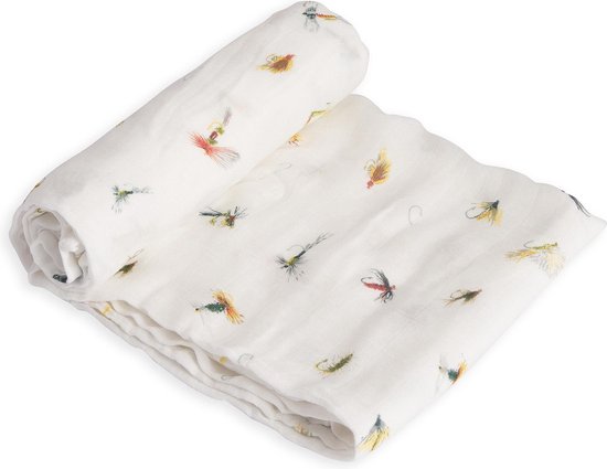 Deluxe Mousseline Inbakerdoek Single - Gone Fishing