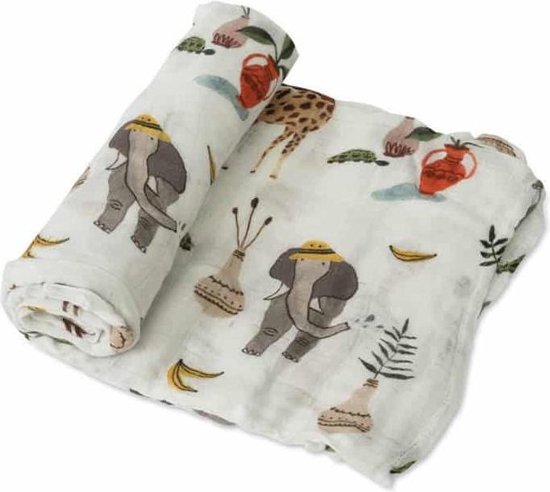 Little Unicorn Bamboo Deluxe swaddle Safari Social