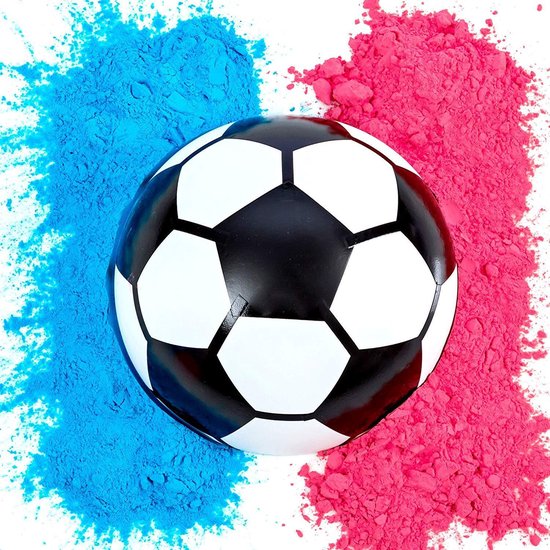 Gender Reveal Voetbal – Blauwe en Roze Poeder - Geslacht Van Jullie Baby Onthullen - Originele  Manier - Jongen of Meisje - Zoon of Dochter - Boy or Girl - Zwanger - GRATIS VERZENDING