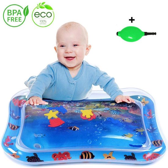 Baby Opblaasbare Waterspeelmat | Baby Speelkleed | Baby Training | Baby Speelgoed | Water Speelmat | Watermat | Baby Shower | Kraamcadeau | Motoriek | Babymat | Speelkleed | Nu met Gratis Pompje