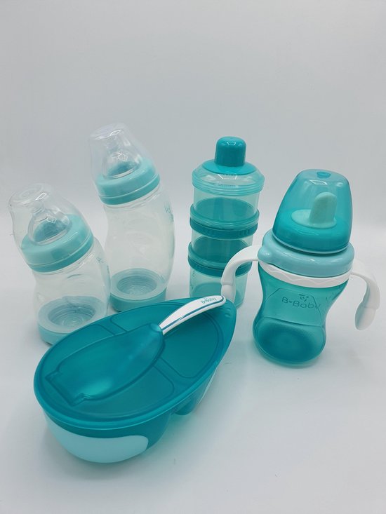 B-Baby flessenpakket, 5-delig, groen, antikoliek, tegen darmkrampjes
