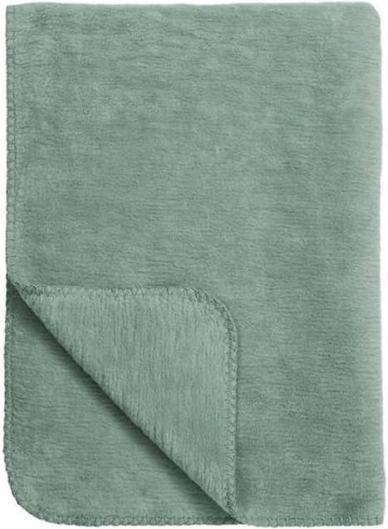 Meyco Uni wiegdeken - 75x100 cm - Stone green
