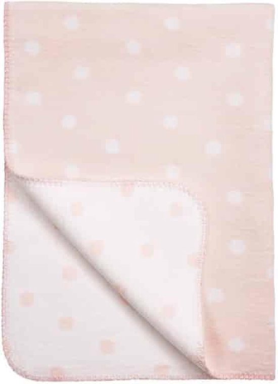 Meyco stip wiegdeken - 75x100 cm - Lichtroze/wit
