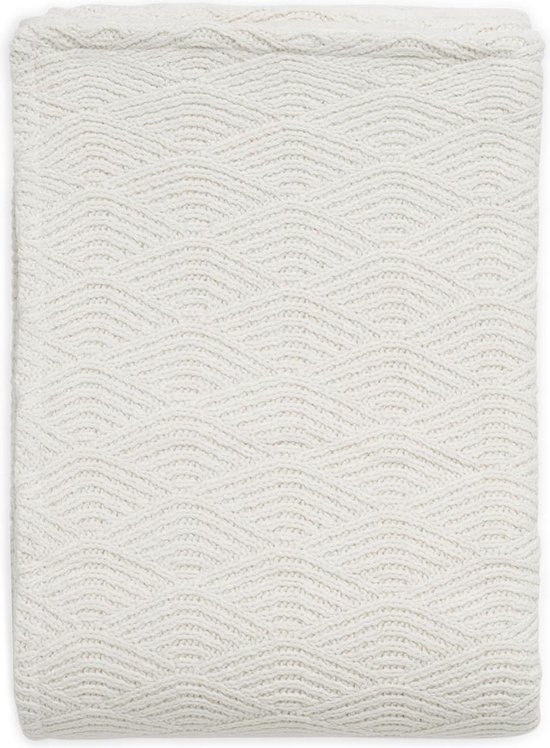 Deken 75x100cm River knit cream white/coral fleece