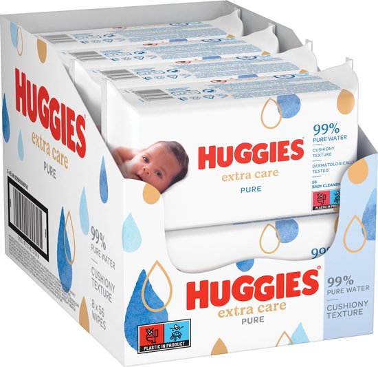 Huggies billendoekjes - Pure Extra Care - 56 x 8 stuks -  (448 doekjes)