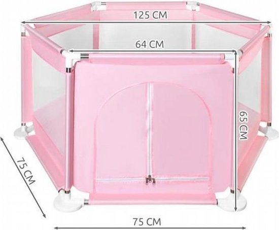 Playpen Roze – Grondbox – kruipbox – speelbox – baby – peuter en kind afscherming - Portable