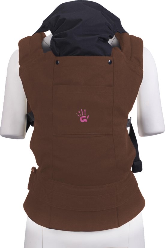 Multi Power draagzak bruin  - babydrager - ergonomische draagzak - GRATIS opbergtas
