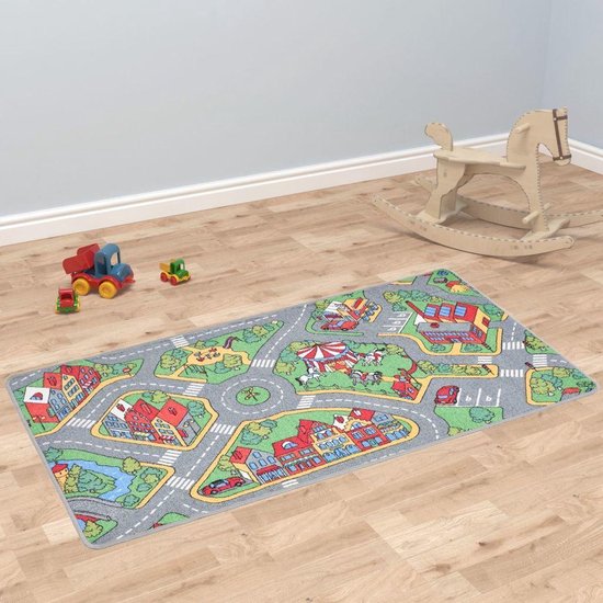 Kleurrijke Speeltapijt Verkeerskleed kinderen 120x160cm - Speel tapijt kinderen - Verkeerskleed - Kleurrijke Speelkleed