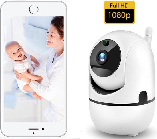 Hardloper | Babyfoon Met Camera - Bediening Middels Veilige App - HD Beeld -Beweeg En Geluidsdetectie - Verbinding Middels Wi-Fi - Smart Camera - Opslag In Cloud Of SD - Babyfoon - Strak Design - 1080P HD - Higestone