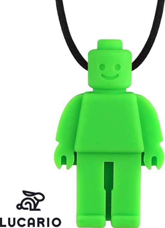 Bijtketting - Kauwketting | Lego design Robot Mark - Groen