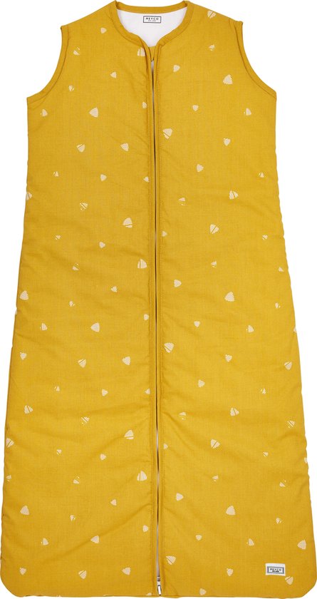 Meyco Sweet triangle babyslaapzak gevoerd - 70 cm - okergeel